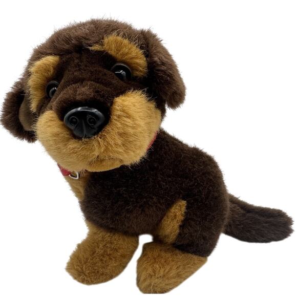 Vtg Paul Import Puppy Dog Plush 9" Hamburg Germany Stuffed Animal 2-Tone Brown - Picture 3 of 16